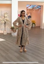 Jessica Simpson Marilyn Crochet Trim Duster Plus Size 1X Shadow Snake BOHO NEW