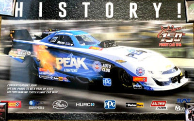 JOHN  FORCE 2019 NHRA 150 WINS DOUBLE SIDED  DRAG RACING POSTER