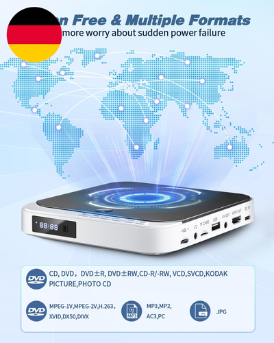 Desobry Dvd-Player Für TV, Mini-Dvd-Player HDMI, Kompakter Dvd-Player Für Alle R - Bild 7 von 12