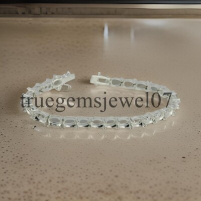 Oval Cut 7x5 MM Sami Mount Hand Bracelet 925 Sterling Silver Gift For Her