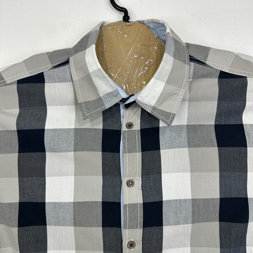 Camp David Shirt Mens XL Muscle Fit Check Long Sleeve Embroidered Button Up - Picture 5 of 11