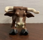 Fisher Price Longhorn Bull Husky Helper Brown Steer Figure 1980 VTG Hong Kong  — photo 3