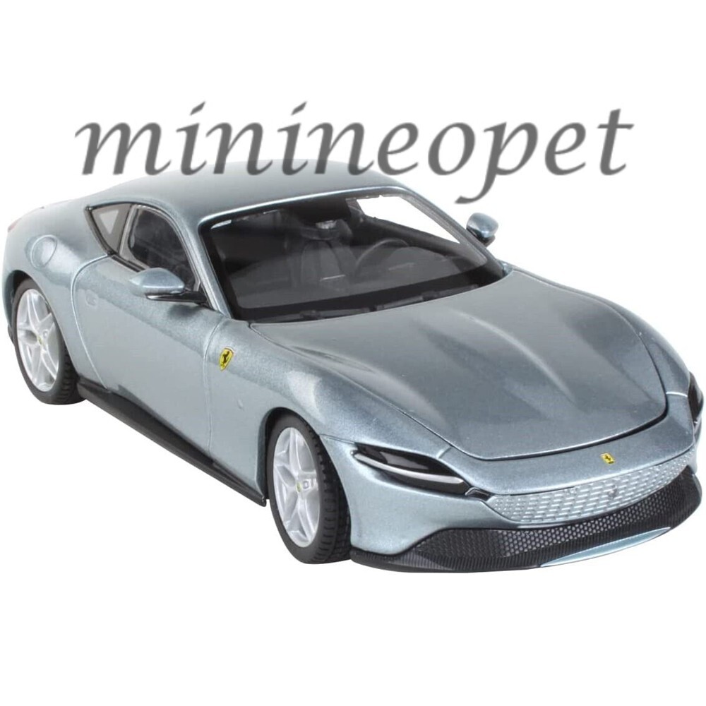 BBURAGO RACE AND PLAY FERRARI ROMA 1/24 DIECAST MODEL CAR SILVER 26029