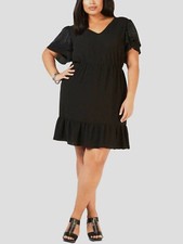 MICHAEL Michael Kors Plus Size Ruffled Dress, Black, 1X