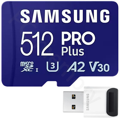 SAMSUNG PRO Plus 512/256/128 GB microSD XC UHS-I U3 A2