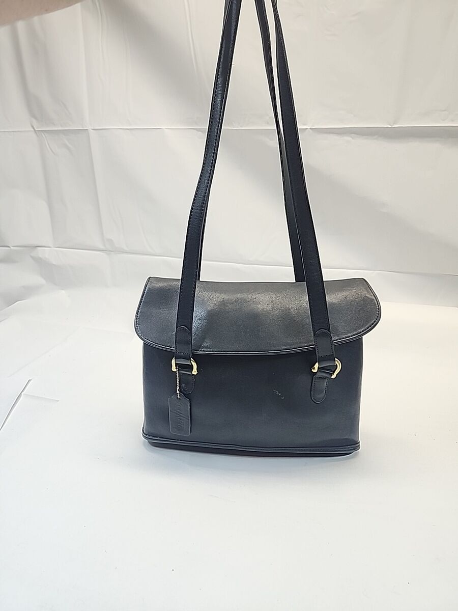 Vintage Coach Leather Pocketbook Equestrian Flap Shopper Bag Vintage Coach Leather Pocketbook Equestrian Flap Shopper Bag