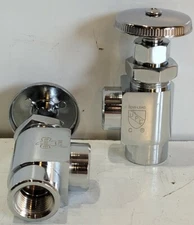 McGuire 3/8" FIP x 3/8" FIP Heavy Duty Angle Stop Water Valve Chrome IPS QTY 2