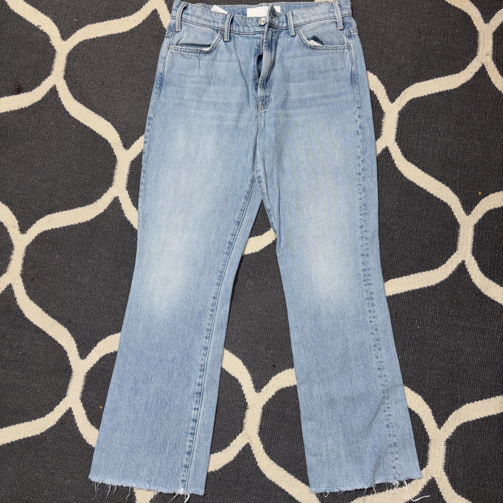 Mother The Hustler Ankle Fray Freebird Womens Dark Wash 27