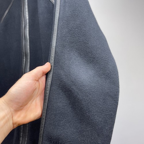 Zegna Sport Men’s Black Cotton Zip-Up Cardigan with Leather Detail – Size L - Picture 9 of 20