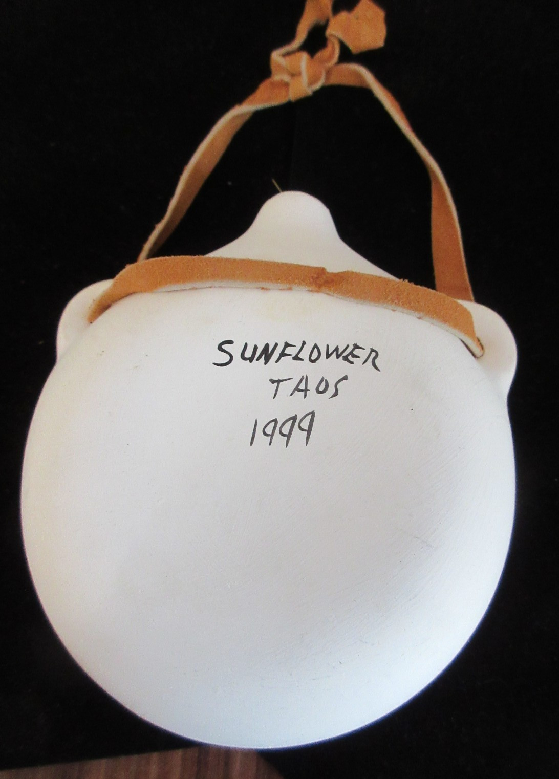 Vtg Southwestern Indian Native America Sunflower Taos Mini Signed Water Canteen