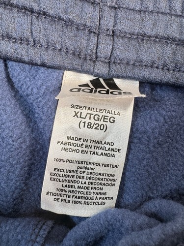 Adidas Youth Boy Tech Lined Jogger Pants Ribbed Cuffs Stretch Blue Size XL/18-20 - Picture 8 of 8
