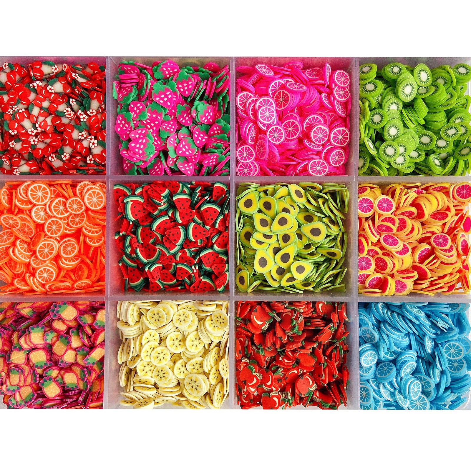 16800Pcs Fruit Slices Fruit Nail Art Slices Polymer Clay Slice Nail 3D Polyme...
