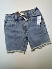 SZ 4 Years Toddler NWT Gap Baby JEAN Denim Cut Off Shorts Blue Pull-On