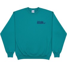 Jerzees Sweatshirt Unisex Large Teal Vintage 90s Wheeling Downs Made in USA