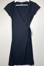 Express Wrap Dress Womens XS Black Short Sleeve V Neck Tie Waist Short 90s Y2K
