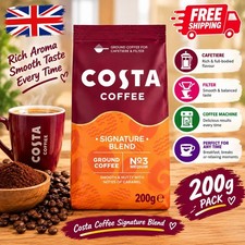 Costa Ground Coffee - Signature Roast & Ground for Cafetiere & Filter,   200g