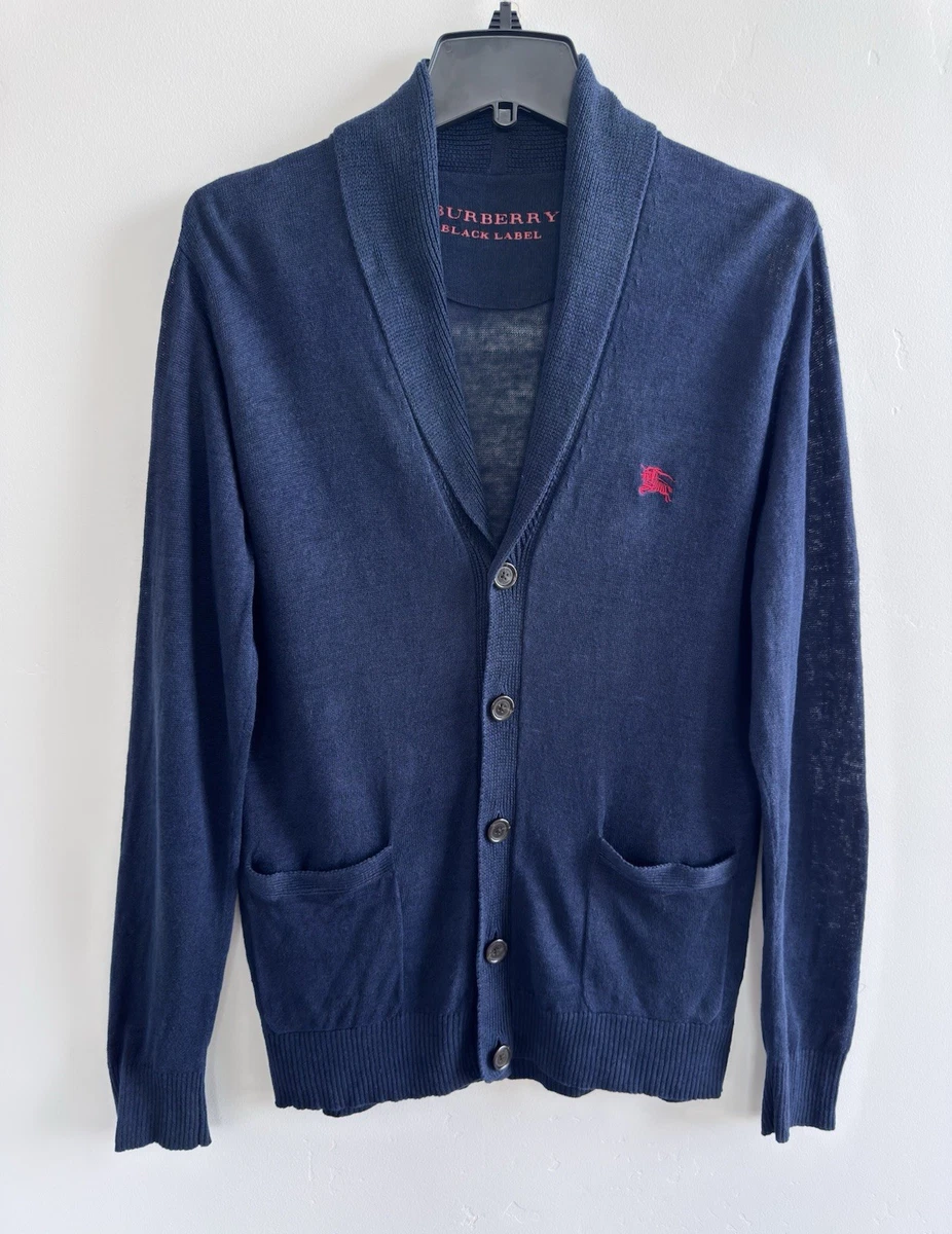 くまBURBERRY BLACK LABEL ネイビーピンクカーディガン Burberry Black Sweaters for Men for sale | eBay