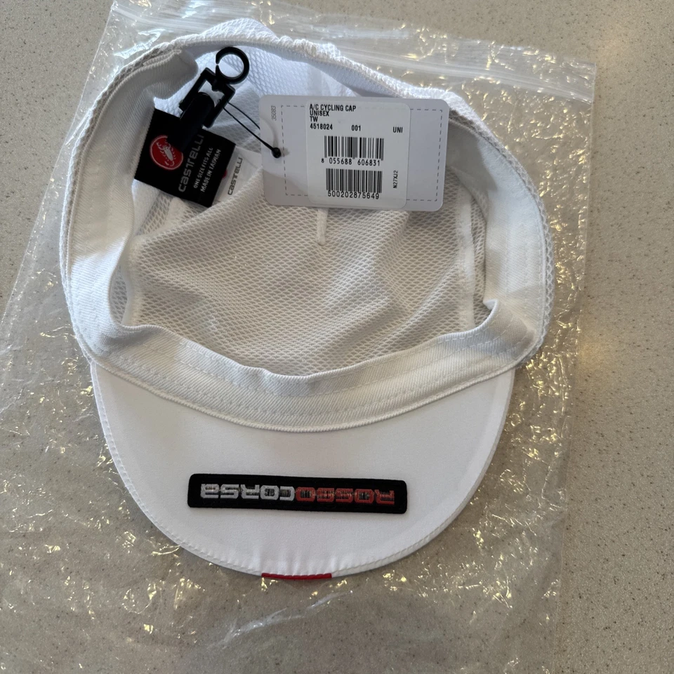 Gorra de ciclismo Castelli blanca Rosso Corsa nueva con etiquetas Foto 2 de 4