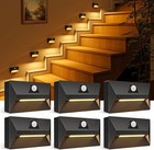 VOLISUN Motion Sensor Stair Light Rechargeable 6 Pack, Night 6 PACK, Black