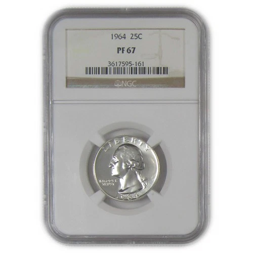 1964 Washington Quarter PF 67 NGC Silver Proof 25c Coin SKU:I23558