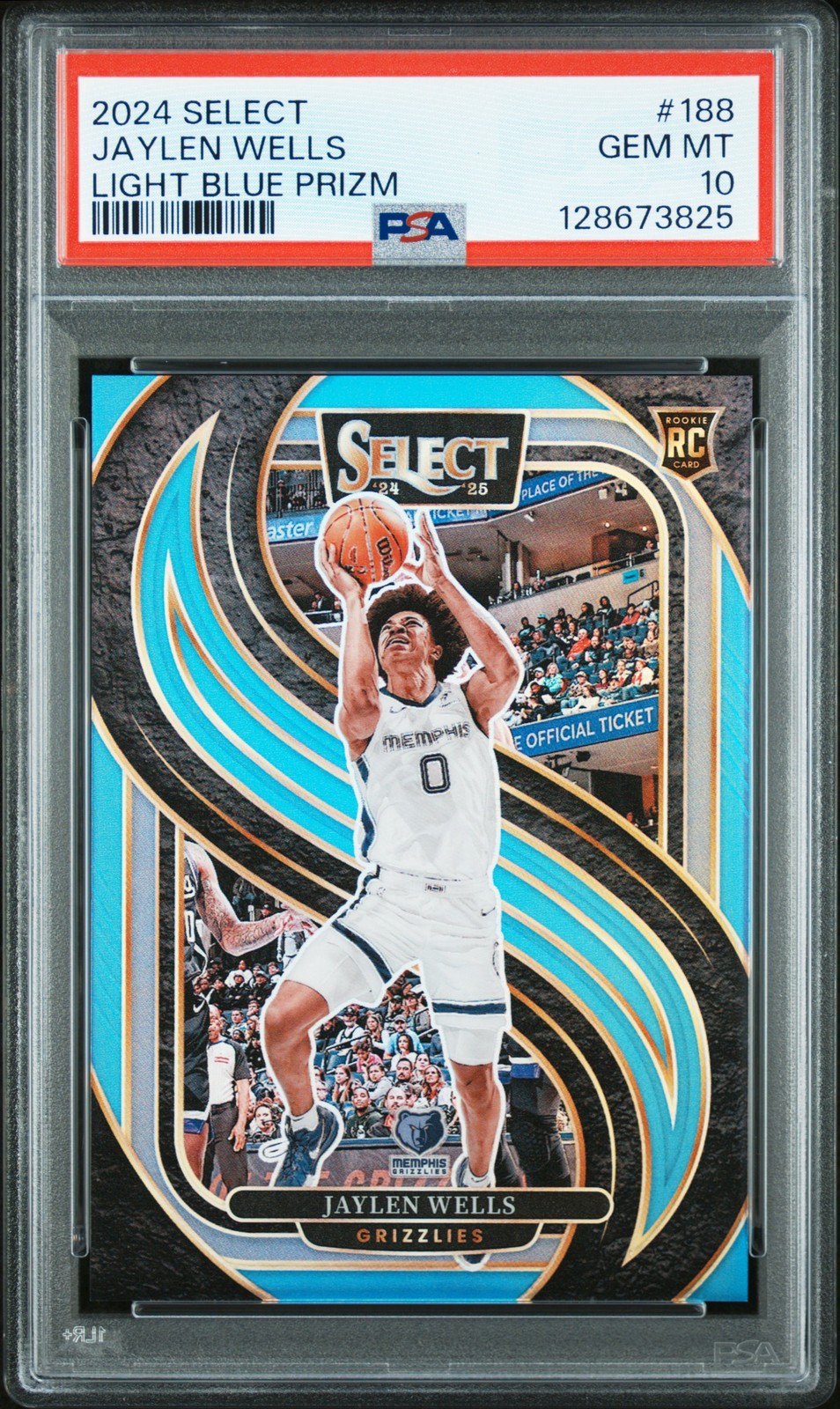 2024 PANINI SELECT LIGHT BLUE PRIZM #188 JAYLEN WELLS 176/299 PSA 10