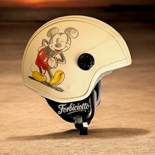 Casco vintage in pelle Compatibile Topolino Mickey Mouse Moto Per Vespa S M L XL