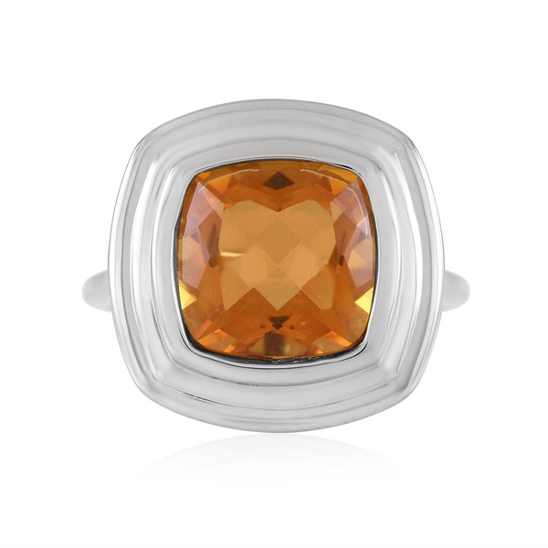 Cavill Ring 3,56Ct Orangener Quarz Sterlingsilber Platinbeschichtet- Echtschmuck-image