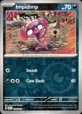 Impidimp 94/142 Common Stellar Crown Pokemon Near Mint