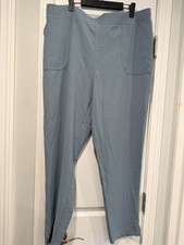 NWOT 32 Degrees Cool Size XL Blue Gray Pull On Ankle Pants Elastic Waist Pockets