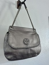 Tory Burch CONVERTIBLE Metallic Marion Leather Flap Chain Shoulder/Crossbody Bag