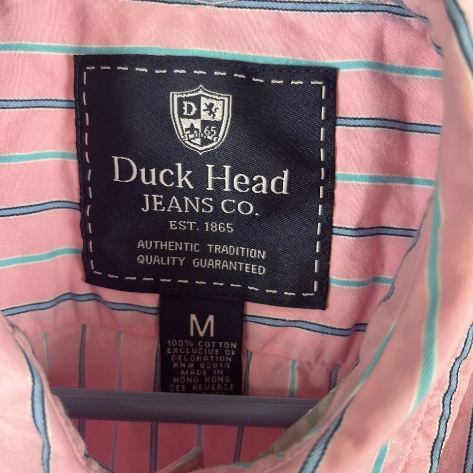 Duck Head Medium  Pink/blue Stripe Long Sleeve Button Shirt - Image 2 of 4