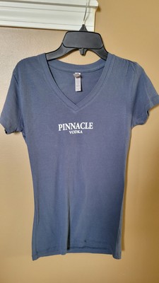 New Pinnacle Vodka I Like It Dirty Ladies Promotional Liquor T-Shirt Blue Gray S