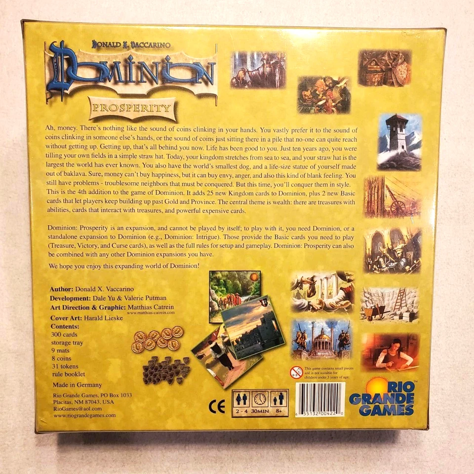 Jogo de tabuleiro Dominion Prosperity expansão Rio Grande jogos estratégia novo lacrado - Imagem 2 de 4