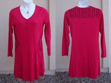 Horny Toad & Co red knit dress size L VALENTINES DAY Organic Cotton Tencel POCKT