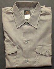 Vintage NOS Lee Prest Button Up Men's Work Shirt Gray 1960s SS 14 14 1/2