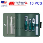 10 Pcs Stainless Steel Manicure Pedicure Tools Kits Ear Pick Nail Clippers Set