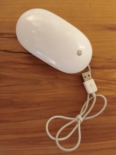 Apple  USB Wired A1152 White Mighty Mouse Very Good Used Condition Tested Works 