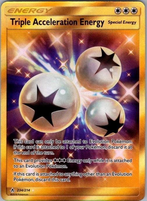Triple Acceleration Energy (Secret) 234/214 Secret Rare SM - Unbroken Bonds NM