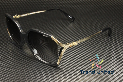 COACH HC8280U 50028G Square Black Grey Gradient 57 mm Women's Sunglasses