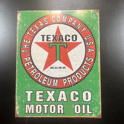 The Texaco Company, Usa, Petroleum Products Motor Oil Metal ￼Sign 16  X 12 1/2 ￼