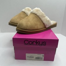 Corkys Snooze Chestnut Faux Fur Slippers Women s Size 10 New In Box