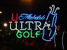 Michelob Ultra Golf Bag Beer 20"x16" Neon Sign Bar Club Garage Room Artwork UM