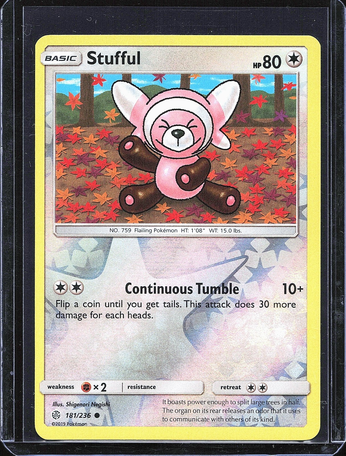 Pokémon TCG Stufful 181/236 Reverse Holo Cosmic Eclipse B-0002