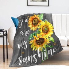 Sunflower Blanket Soft Flannel You are My Sunshine Throw Blanket Sunflower Gi...
