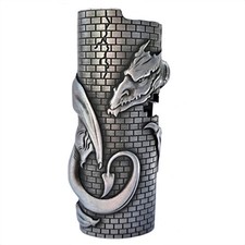 Dragon Tower Skull Skeleton Metal Lighter Cas...