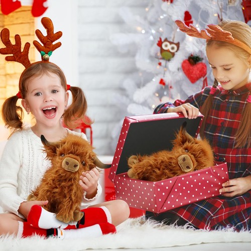 10.5 inches Highland Cows Stuffed Animals, Cute Fluffy Cow Plush Figure Toys ... - Picture 7 of 7