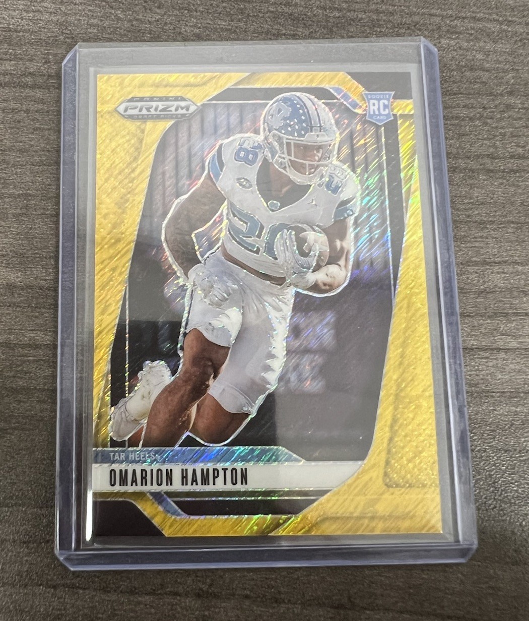 2025 PANINI PRIZM DRAFT PICKS Omarion Hampton #74 FOTL GOLD SHIMMER /15 CHARGERS