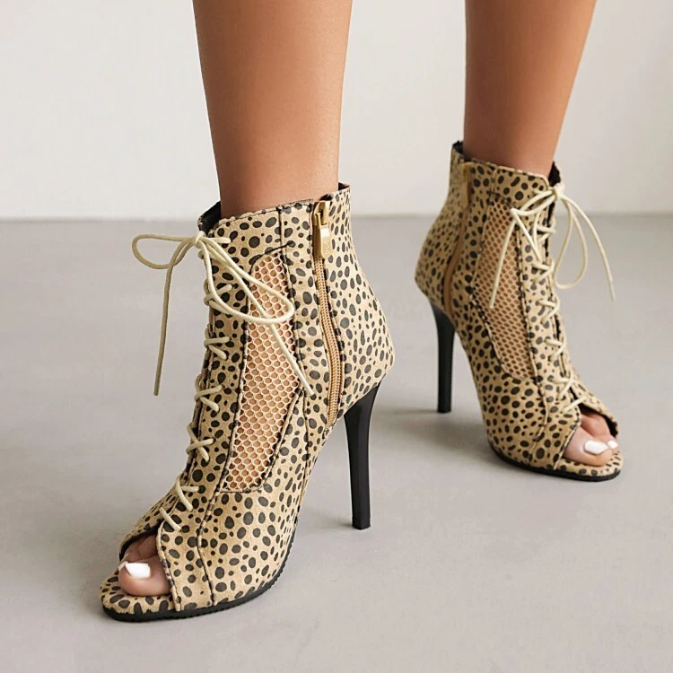 2023 Women's lace  peep-toe  Back zip stiletto  Hollow sandal - Bild 4 von 4