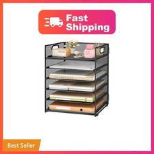 SUBEKYU 6 Tier Paper Organizer Black