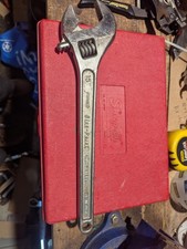 Vintage Blue Point Snap On Tools 15 Adjustable Wrench Made In Usa Forged Steel